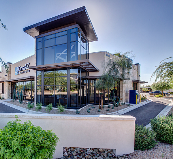OneAZ Credit Union North Scottsdale branch - exterior corner