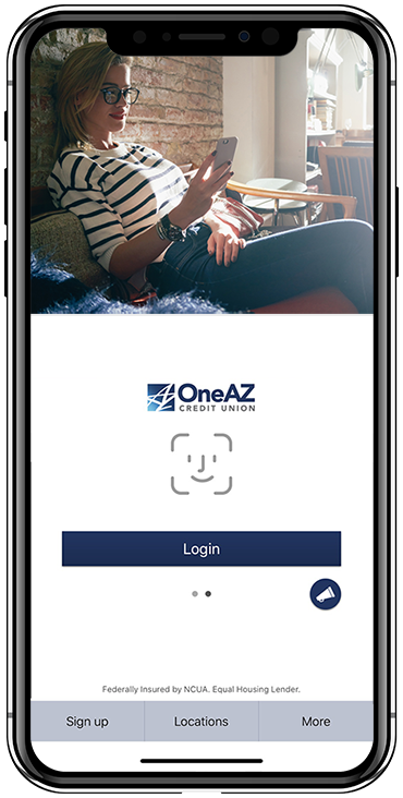 myOneAZcu mobile app with FaceID login
