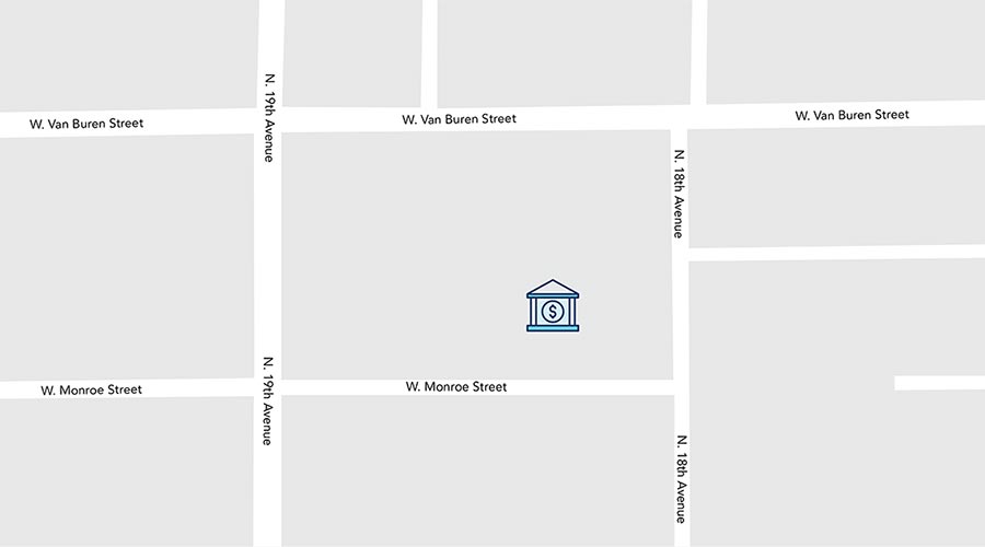 Phoenix - Monroe St. branch on a map