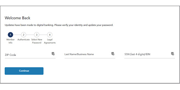 How to: Existing member login - Step 3: Authenticate your account