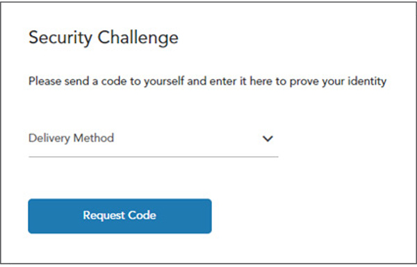 How to: Forgot password - Step 3: Select delivery method then click Request Code.