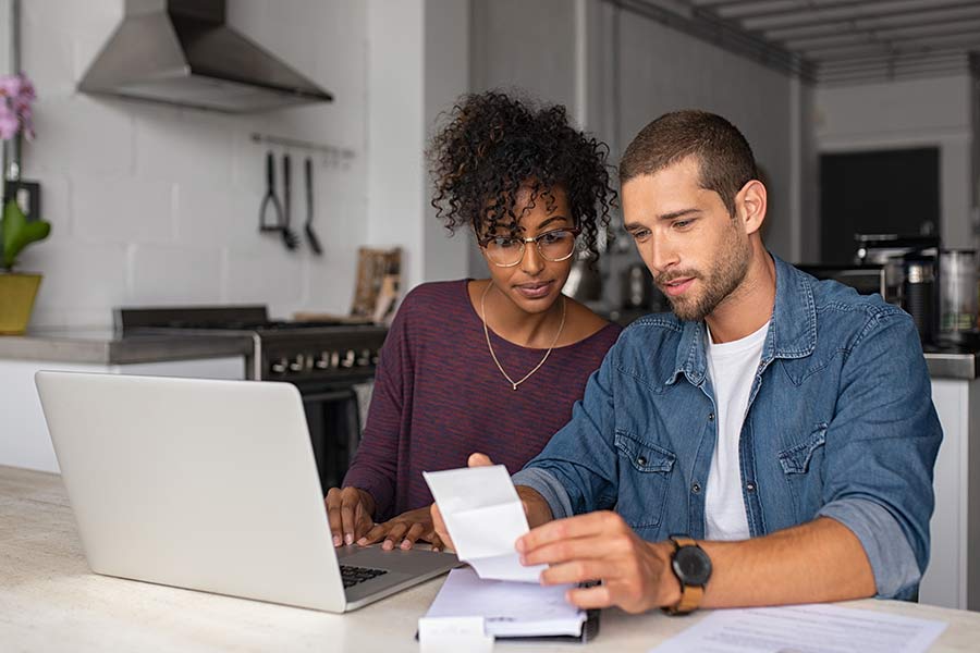 couple reviewing their finances together