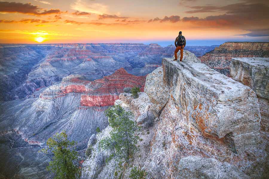 winter sunset at the Grand Canyon