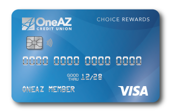 Visa Choice Rewards credit card from OneAZ Credit Union