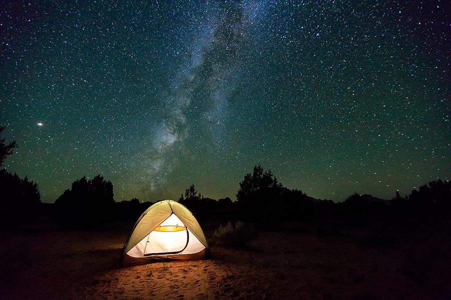 camping under the stars in Sedona