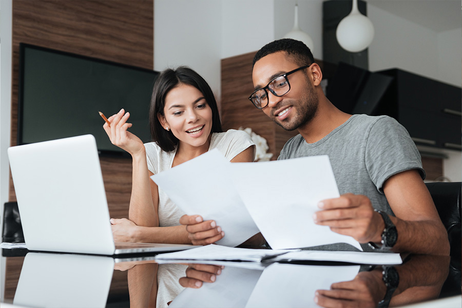 couple reviewing their finances together