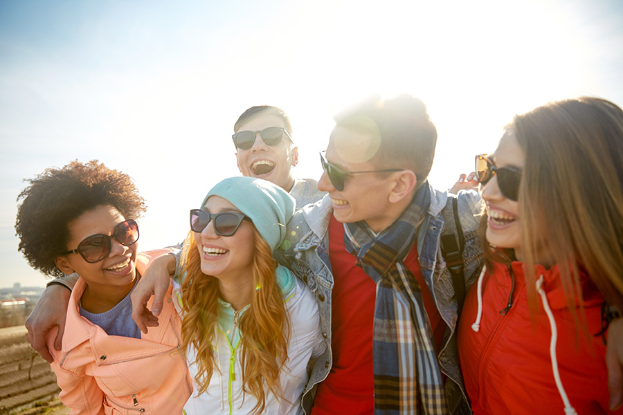 group of young happy friends