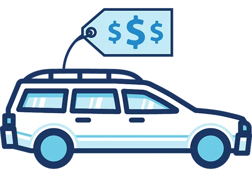 used car with a price tag